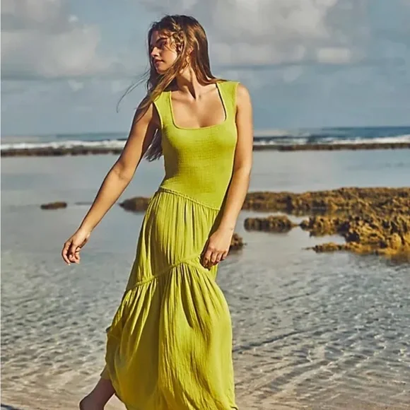jaded london midi dress Kaia Midi Dress with Wooden Trims | Jaded London